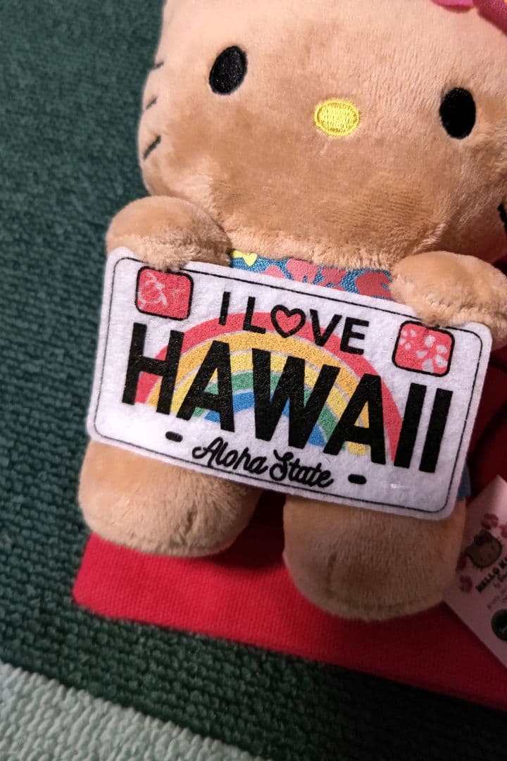 ◎ハワイ限定 ぬいぐるみ日焼けキティ人魚マーメイドとナンバープレートキティ2点