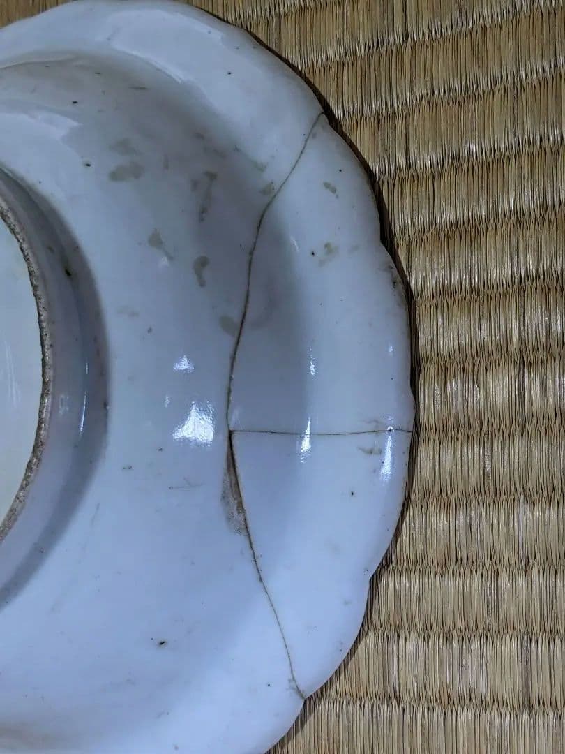 ♦江戸時代 古九谷 希少レア物 珍物 古陶磁 古伊万里 生掛け焼成 輪花皿骨董品