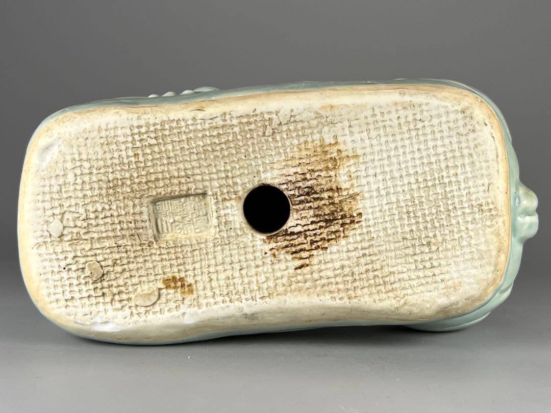 古磁 中国 古美術 陶枕？ アンティーク 銘あり 美品 古玩  置物