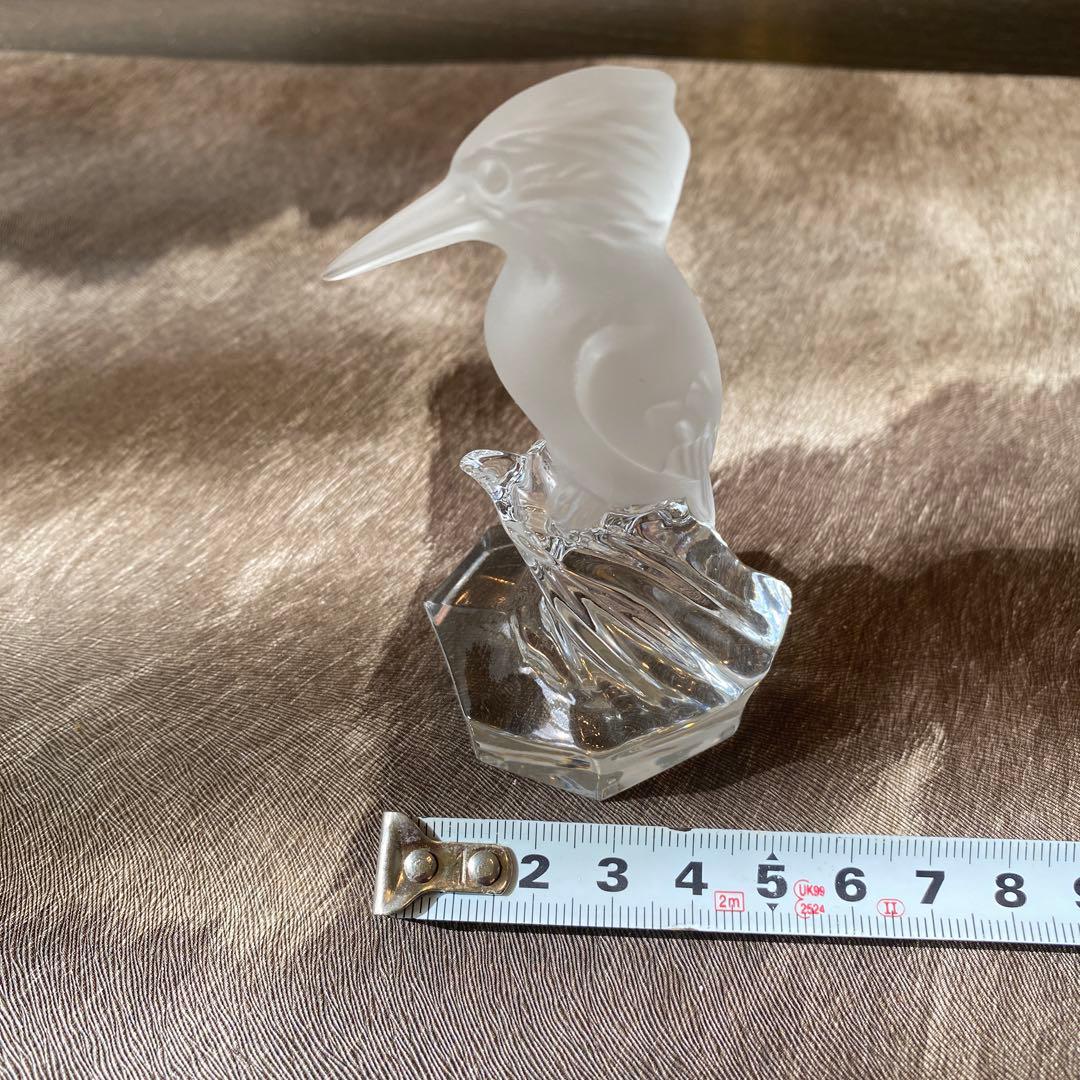 【インテリア　オーナメント（クリスタルのカワセミ）】翡翠はサンドブラスト仕上げ