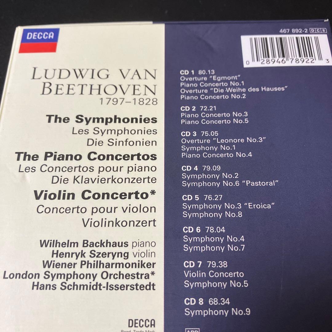 ベートーヴェン：交響曲全集、ピアノ協奏曲全集、ヴァイオリン協奏曲、他　8CD