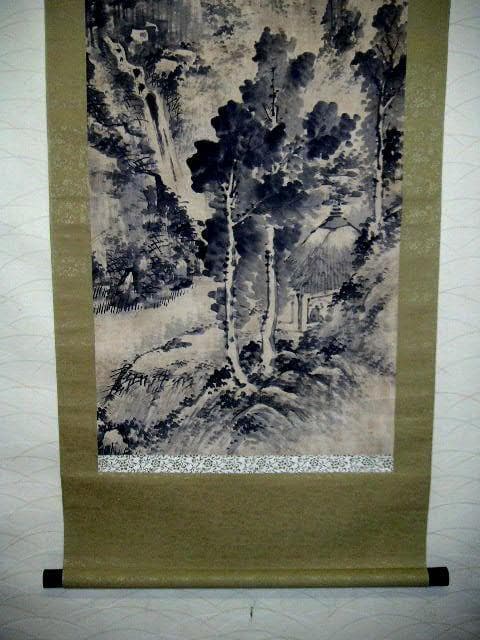 ♥安藤栄年　日本画　山水画　掛け軸　掛軸　骨董　古玩