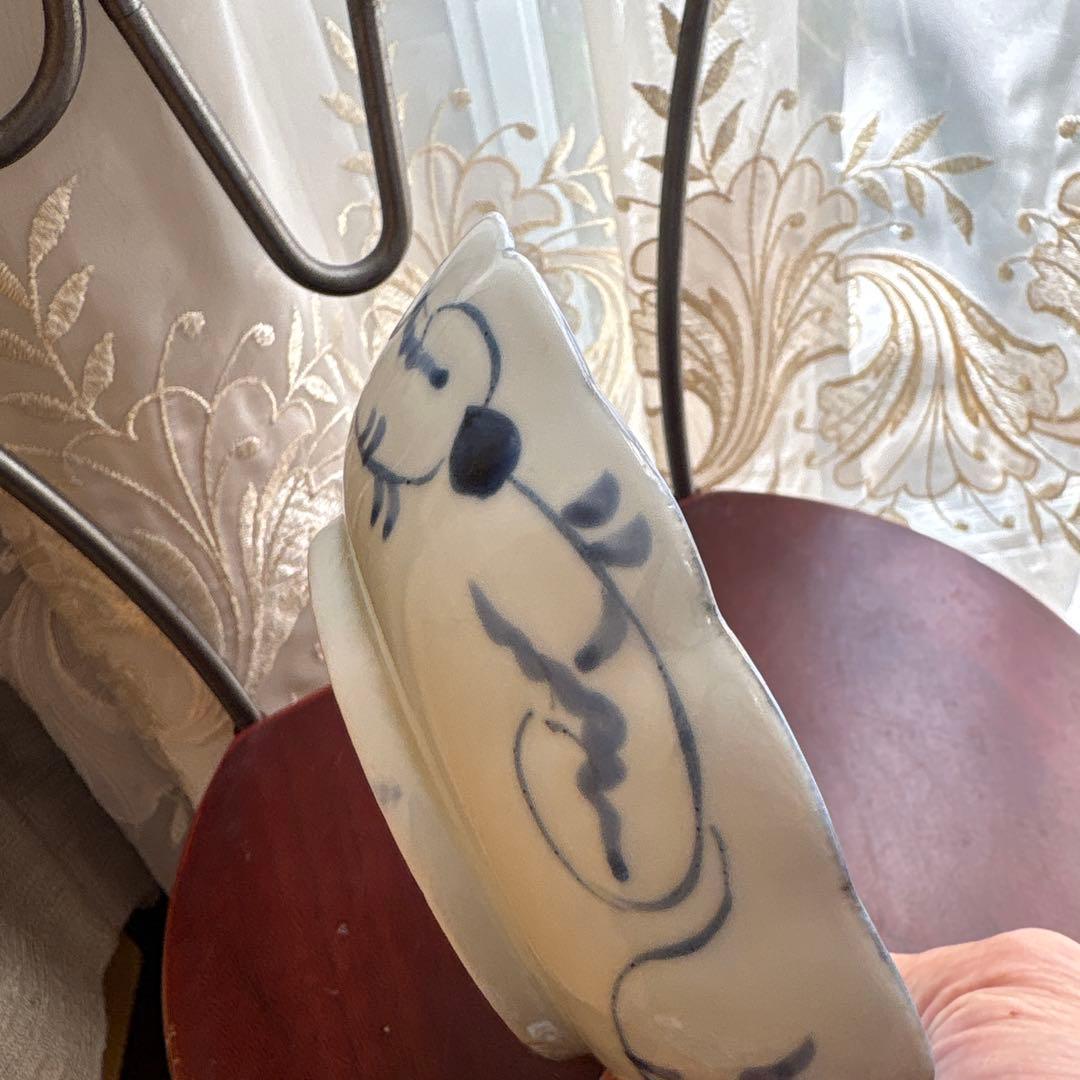 期間限定最終処分特価逸品古伊万里染付なます皿五枚吉祥柄大きめ味わい深いお品物傷無