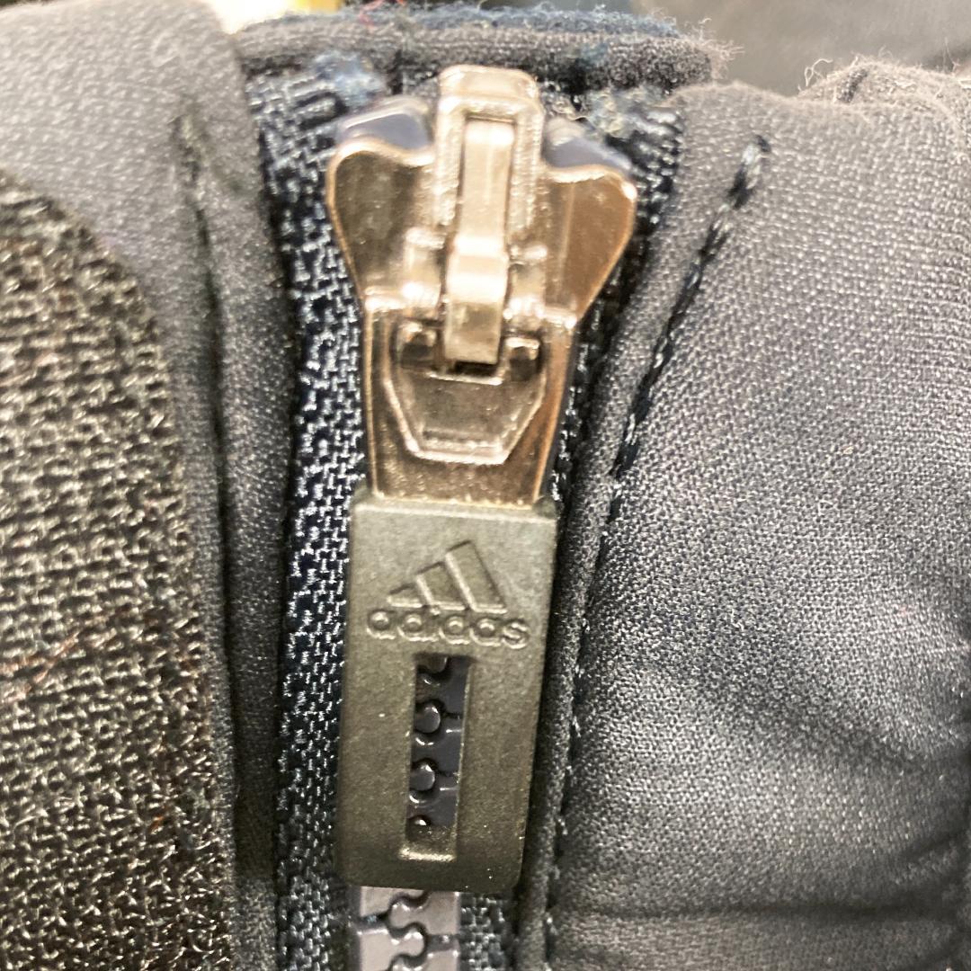 アディダス　フルジップコート　ロング丈スリーストライプス　黒　100　280