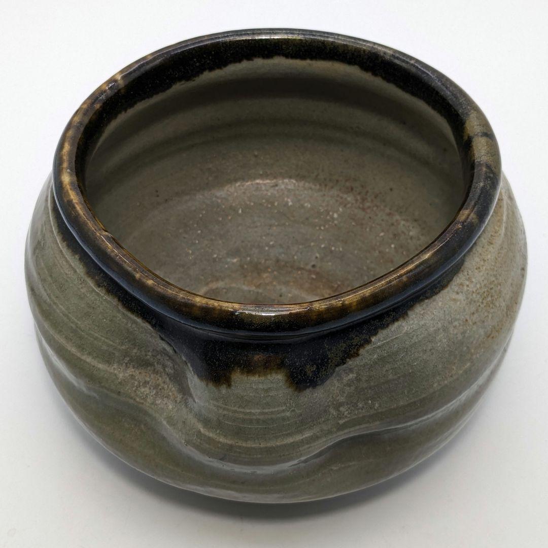 岡本英山 虫明焼 建水 茶こぼし 茶道具 茶器 抹茶 茶陶 容器 食器 工芸品