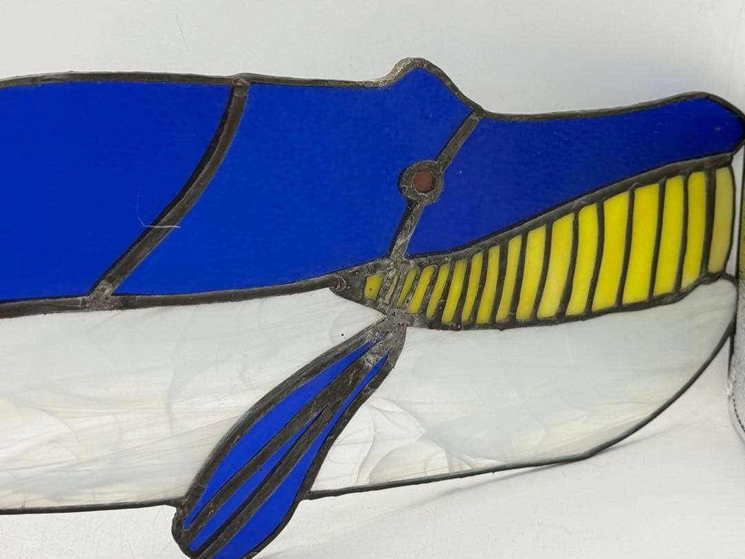 時代　ステンドガラス　抹香鯨　インテリア　置物　送料込み260131