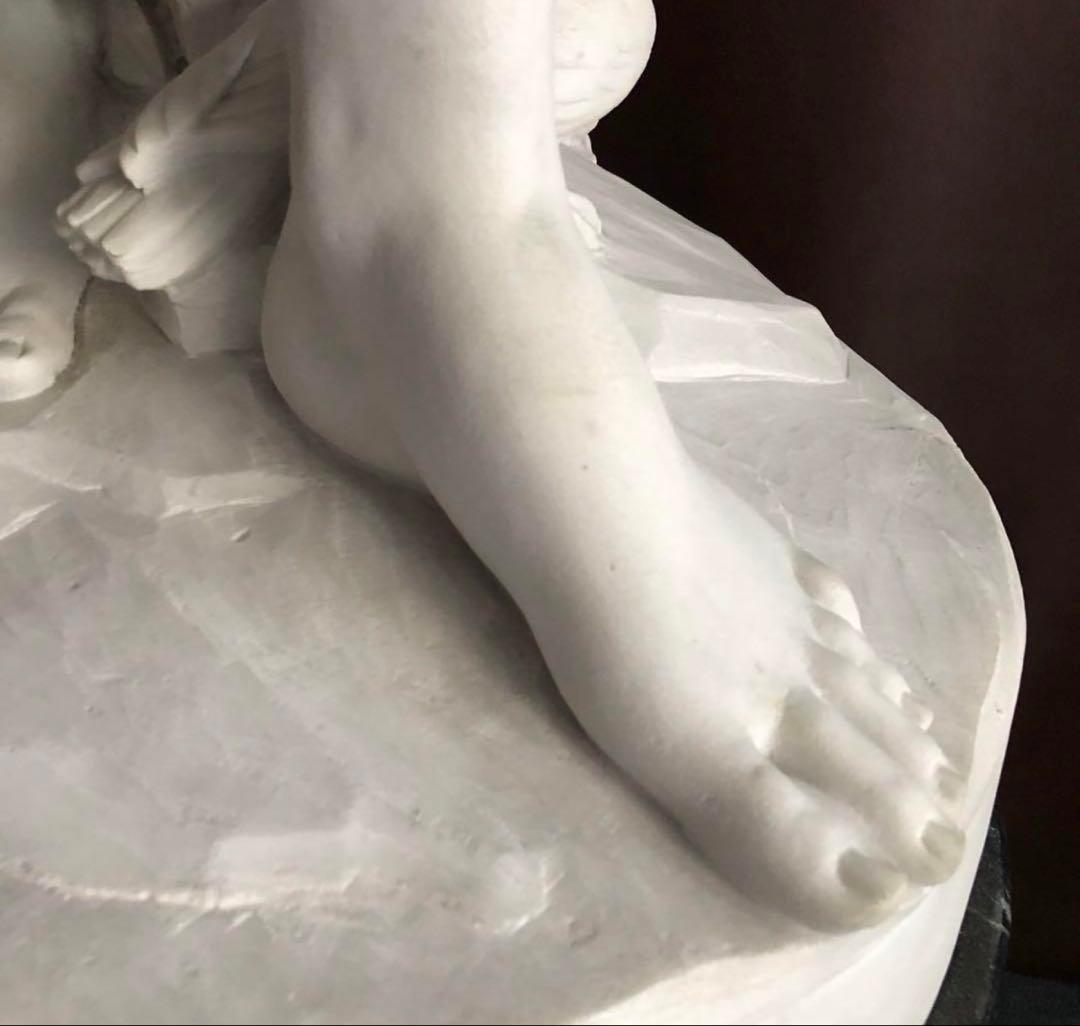 C様へ感謝お嫁入り‼️イタリア現代作家大理石一刀彫り「ヴィーナス　女神像」台座付