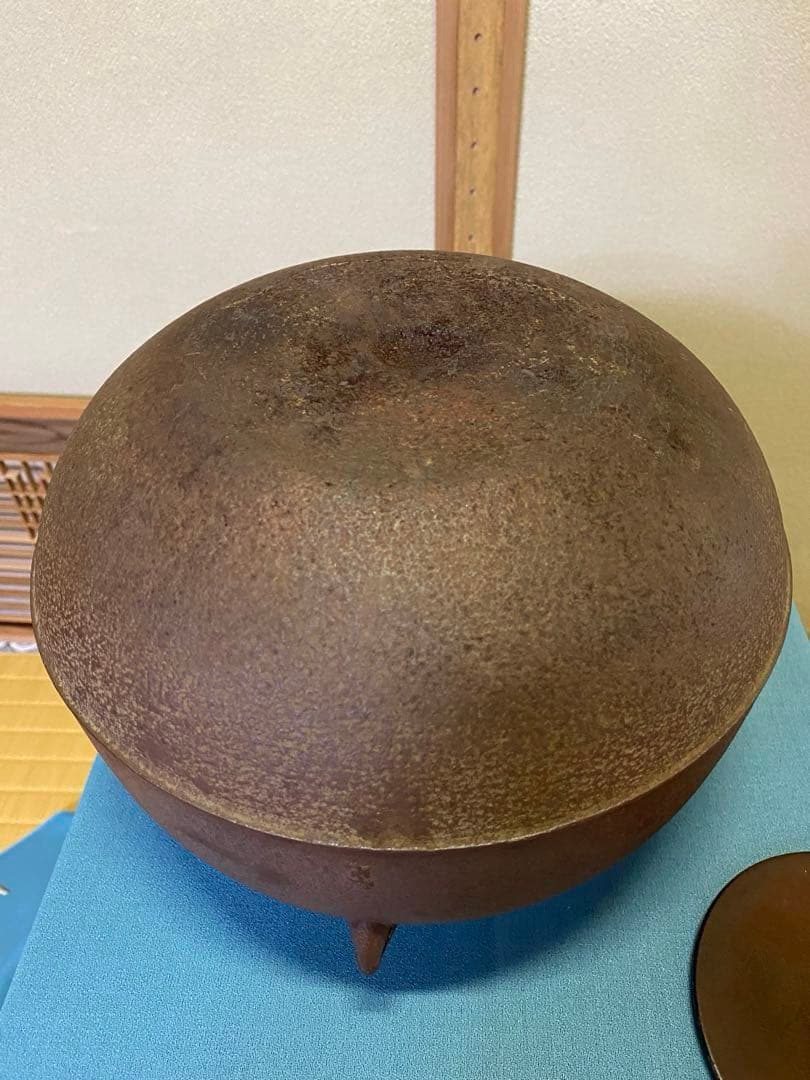 【本日限定】茶道具/炉釜　真形釜　菊桐
