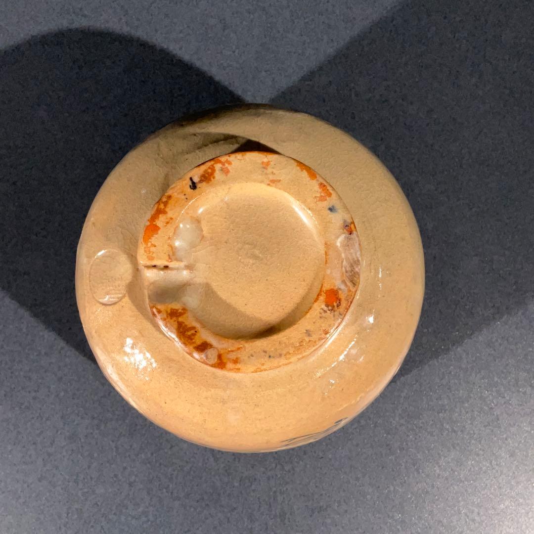 【抹茶碗】筒茶碗　十一代長岡空権　群鶴図　2月　茶道具　R0880ダN