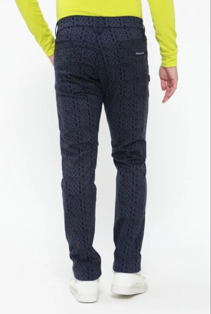 新品 パーリーゲイツ コットンストレッチカルゼ表ピーチ パンツ(4)サイズM/紺