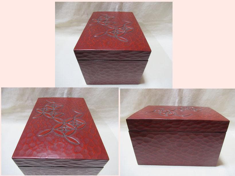 茶道具　鎌倉彫茶箱　茶碗棗茶筅筒茶筅振出巾筒茶杓