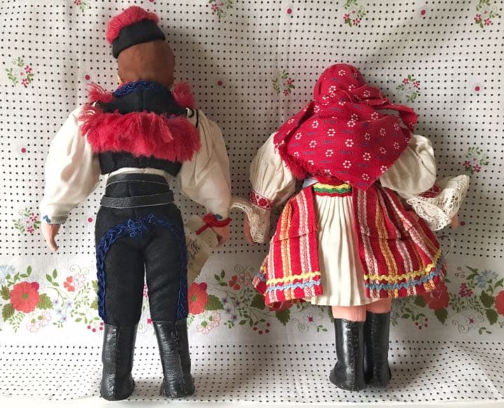 【超稀少！】チェコスロヴァキア製 モラヴィア民族衣装人形2体ペア デッドストック