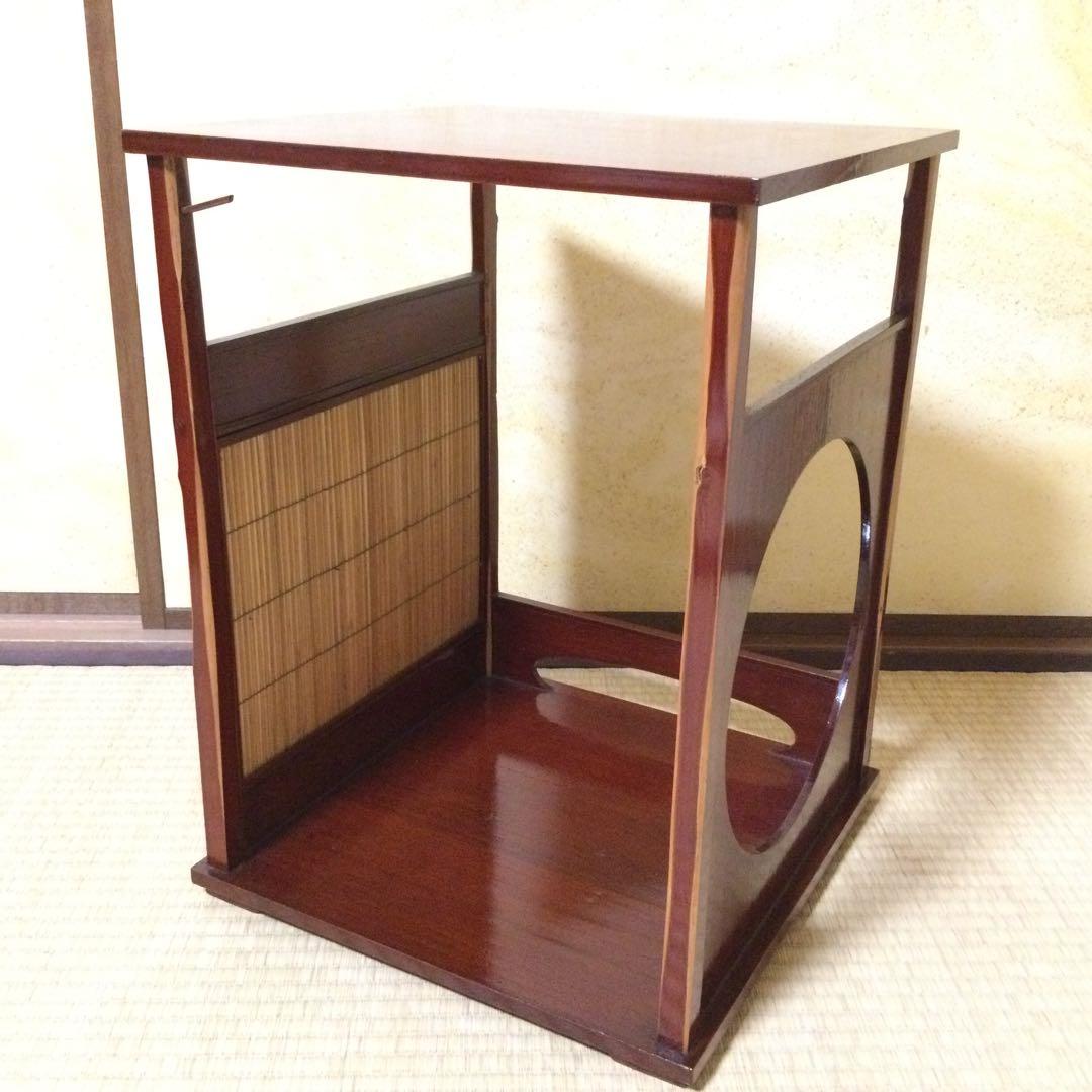 茶道具 園能斎好 吉野棚 塗師宗桂作 溜塗 茶棚 箱付 L306