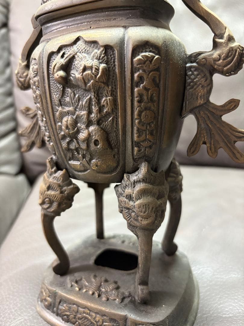 獅子香炉　置物