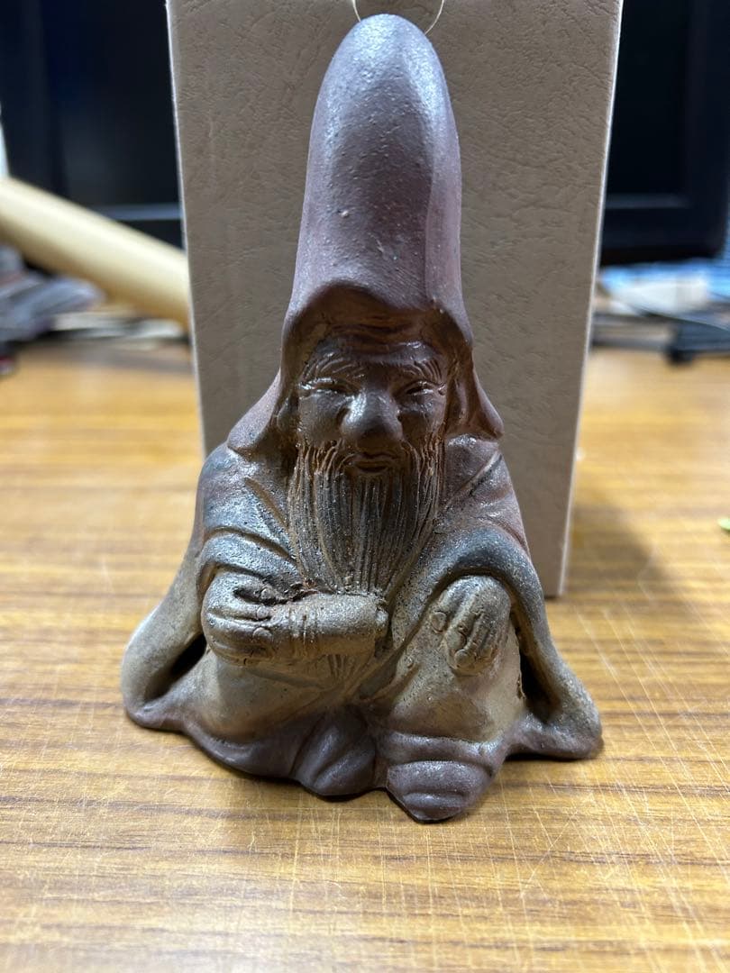 【箱付き】福禄寿　備前焼　七福神