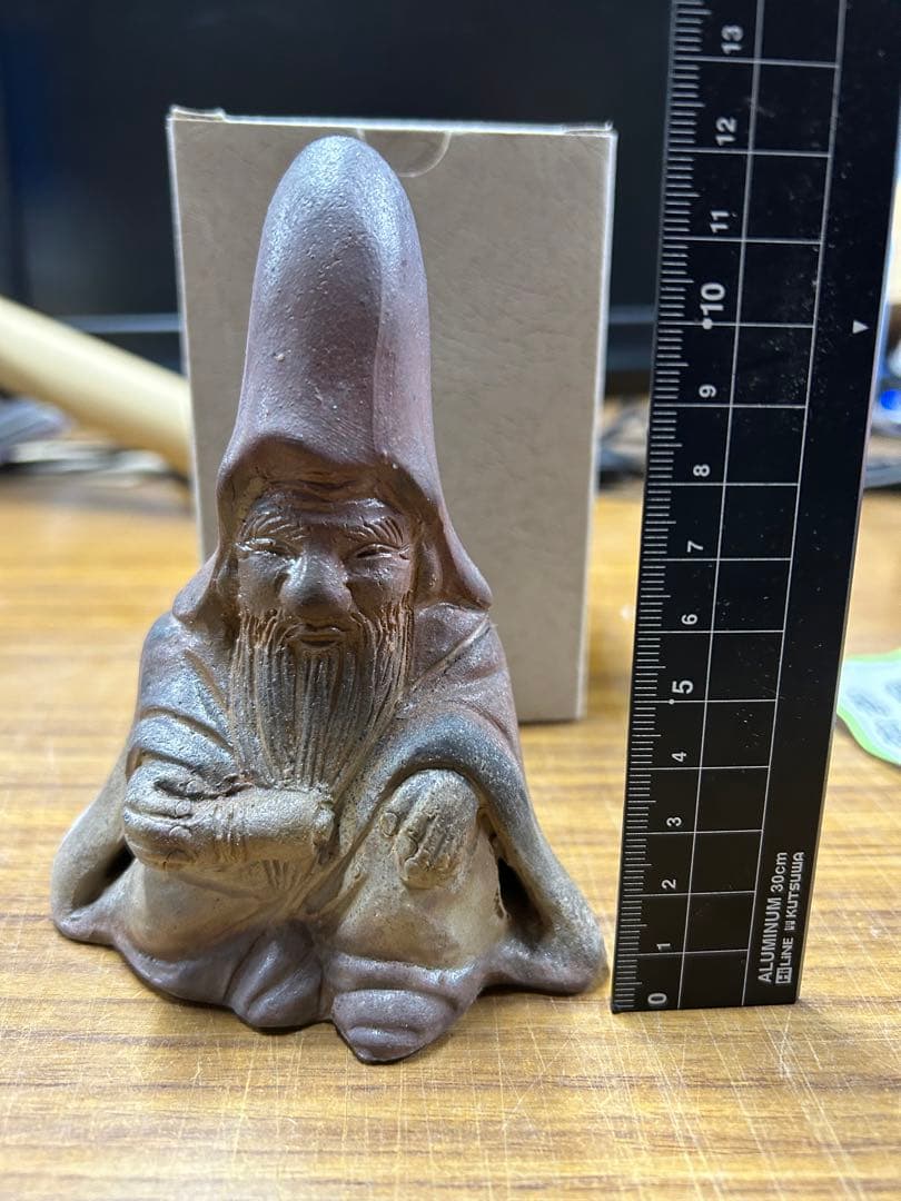 【箱付き】福禄寿　備前焼　七福神