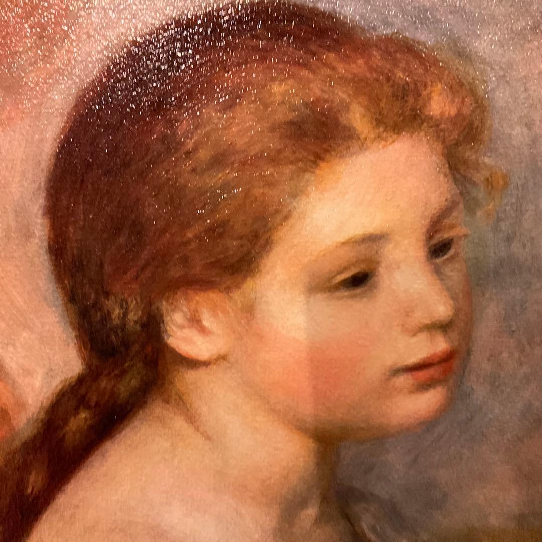 71cm×63cm！ルノワール「花を持つ少女」ルノアール 「雛菊を持つ少女」