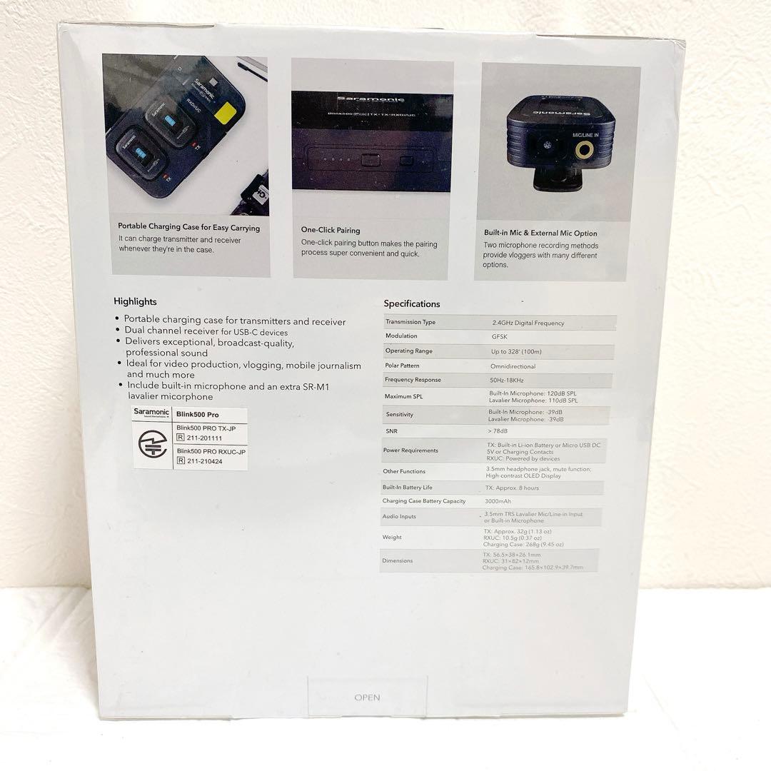 Saramonic Blink 500 PRO シリーズ B6 ワイヤレスマイク