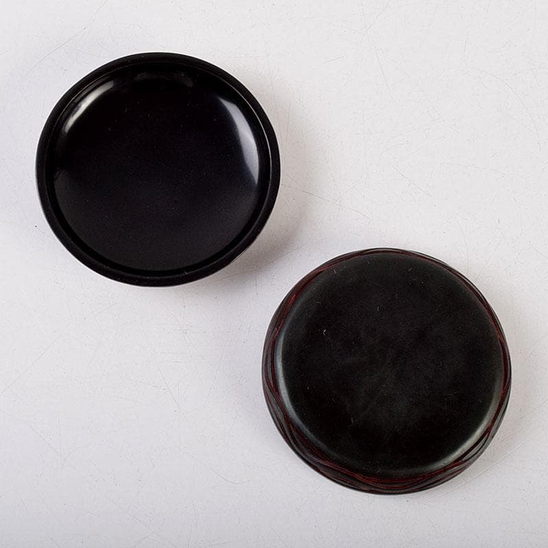 中国　堆黒　倶利香合　時代箱　V　8817