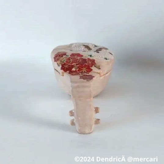 新品未使用　琵琶香合　雲錦　四代眞清水藏六作　桜　紅葉