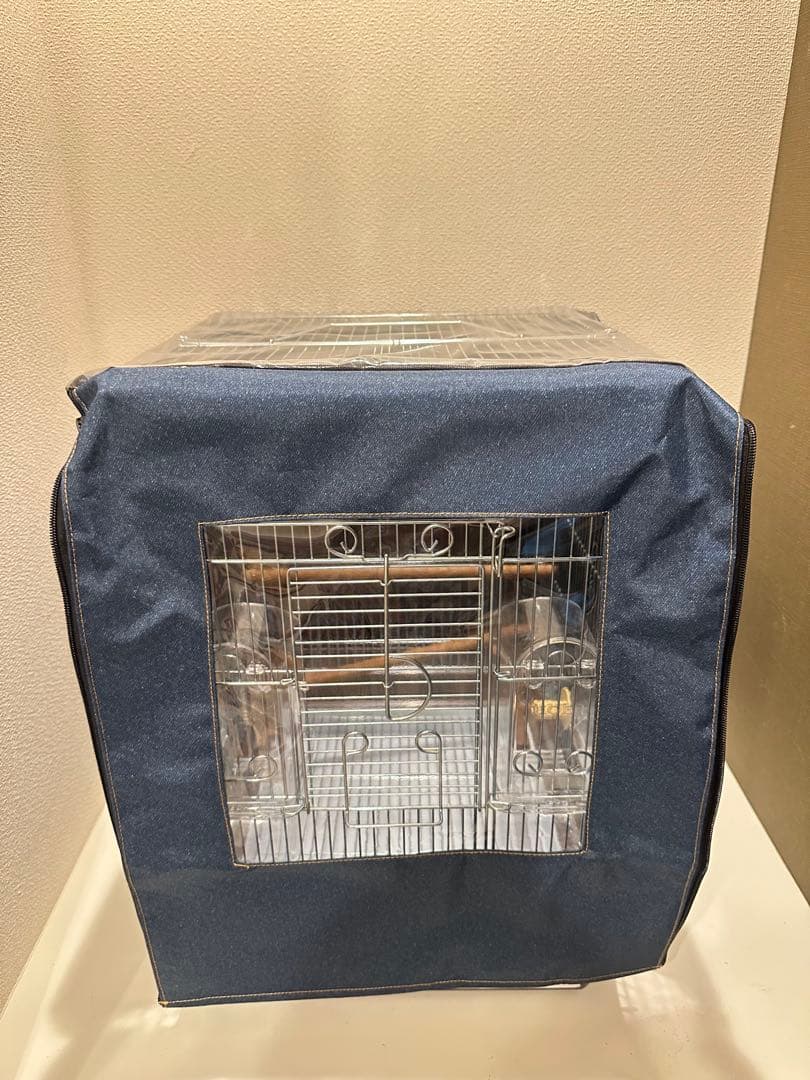 中型鳥かご スチール製止まり木付き