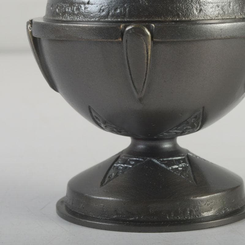 茶道具　唐銅風炉師　藤井宗喜作　唐銅　古銅写　火舎蓋置　共箱　V　9609