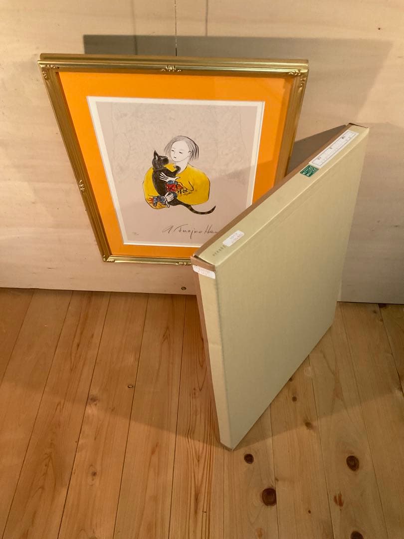 フジ子・ヘミング　「迷い込んだ猫・くりくり」シルクスクリーン　作品証明シール有り