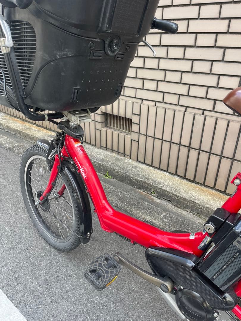 レッド 電動アシスト自転車 チャイルドシート付き
