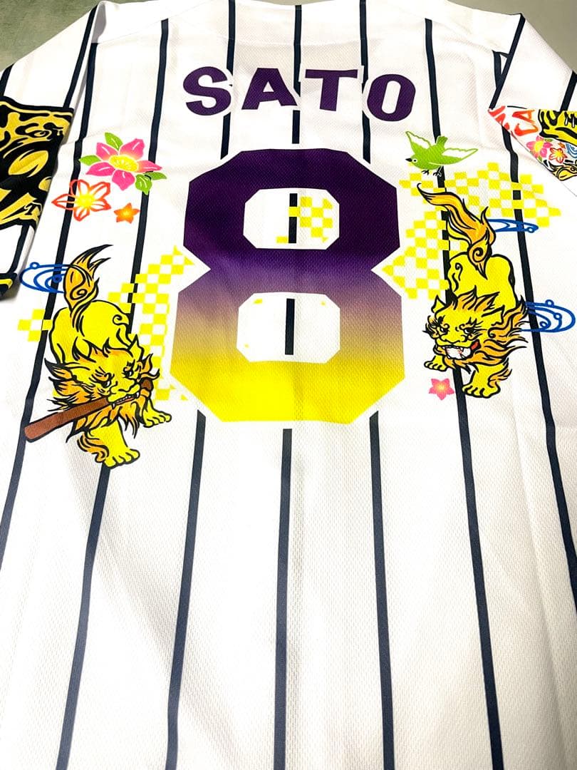 阪神タイガース 佐藤輝明 2025 春季 宜野座キャンプ 選手ベースボールシャツ