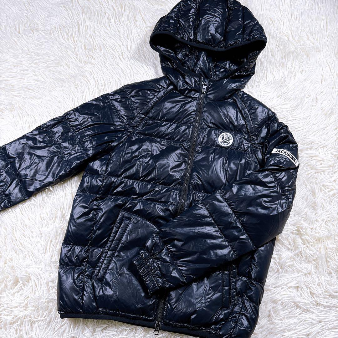 【レディース1⭐️格安】ジャックバニー　ダウンジャケット　ゴルフ　紺　フード付