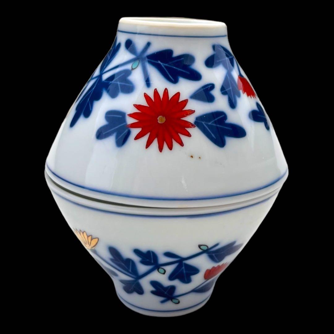 江後期～明治時代 豊楽燒 染付 金彩 菊花絵文　湯呑み5点　茶器　手書き　尾張