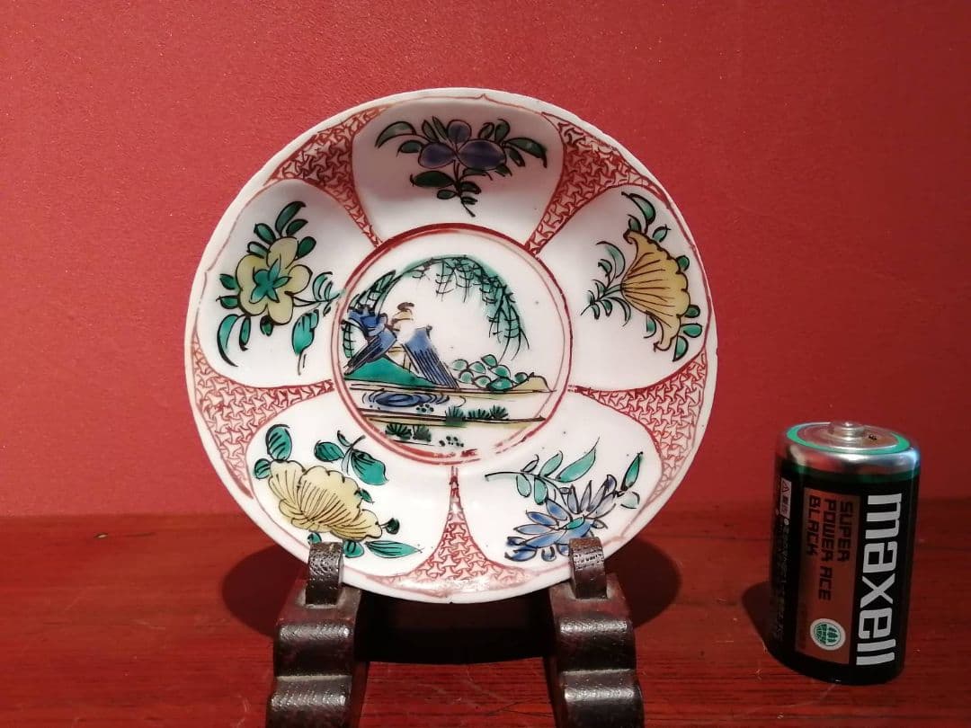 【最終価格】古九谷色絵苫屋図皿（江戸前期）