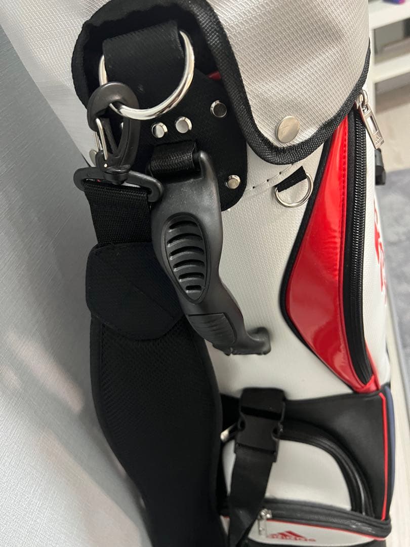 adidas キャディバッグ ホワイト ネイビー