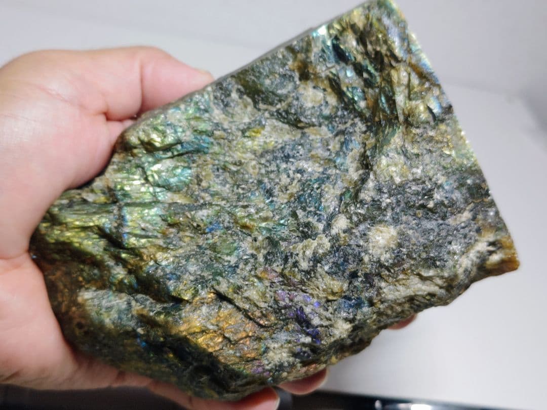 ラブラドライト 1.3kg 原石 鑑賞石 自然石 誕生石 鉱物 鉱石 水石