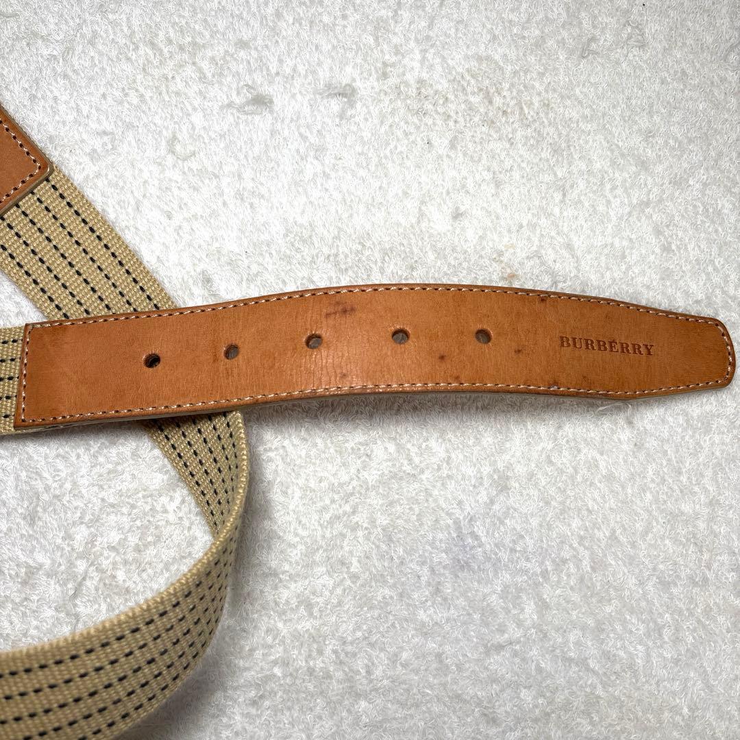 バーバリーロンドン　ベルト　レディース　Burberry レザー　キャンバス　C