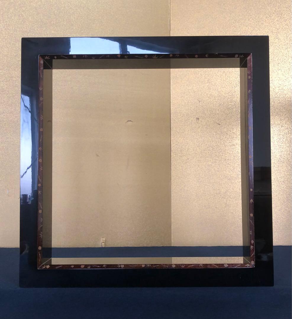 《R》茶道具 黒真塗 梨地 松竹梅 炉縁 木箱　260205く5