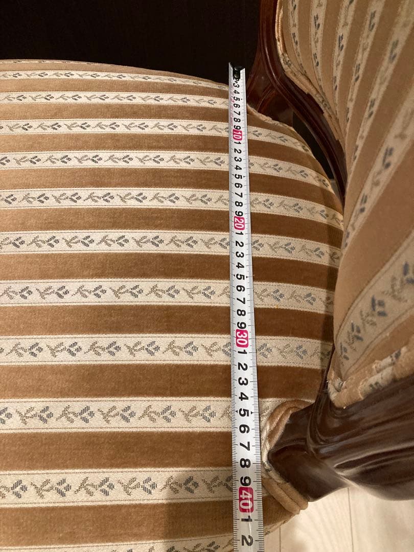 希少　クラシックストライプ柄木製椅子