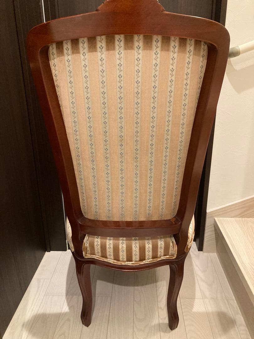 希少　クラシックストライプ柄木製椅子