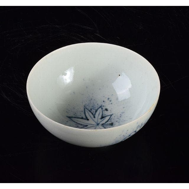 伊万里焼　古伊万里　初期伊万里吹墨染付　花文碗　時代箱