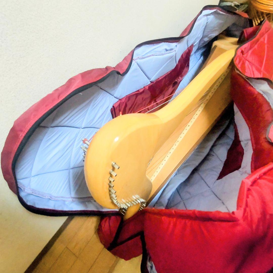 【美品】ハープケース　青山ハープ　ノンペダル140タイプ用　ピンク　キルティング