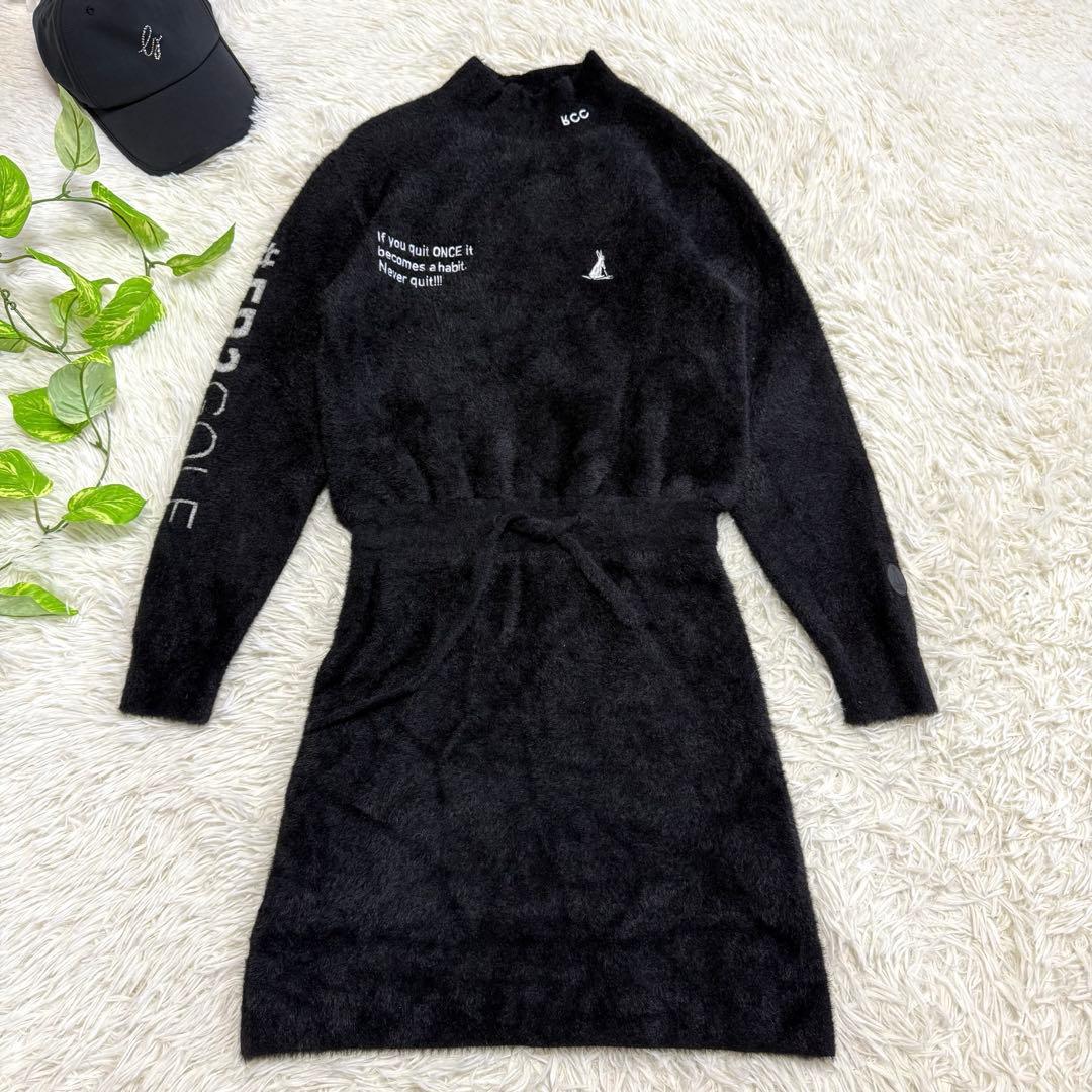 【fr2ゴルフ】極美品 ワンピース モコモコ 冬用 ブラック S レディース
