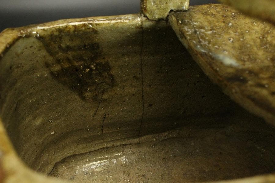 茶道具 古唐津 手付 水指(ZE568)