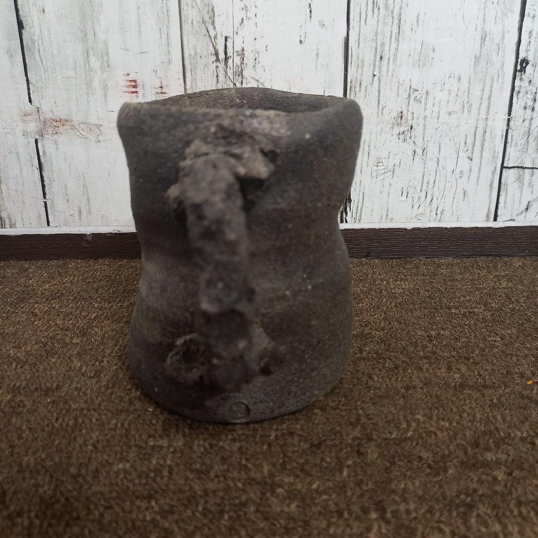 珠洲古窯 燻べ焼 ジョッキ 2客 ペア 中山達磨 栞付 未使用 木箱付き