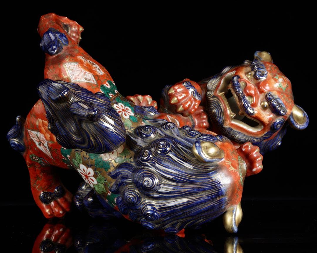 絡み獅子 戯れ獅子 狂い獅子 獅子 置物 縁起物 厄除 魔除 古美術 骨董品