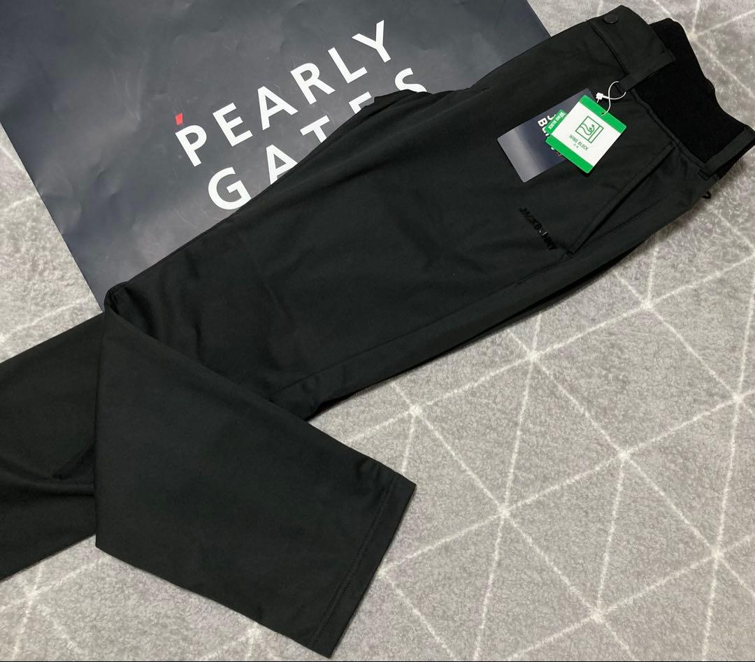 新品 パーリーゲイツ ジャックバニー エアシャット裏フリース防風パンツ 6LL黒