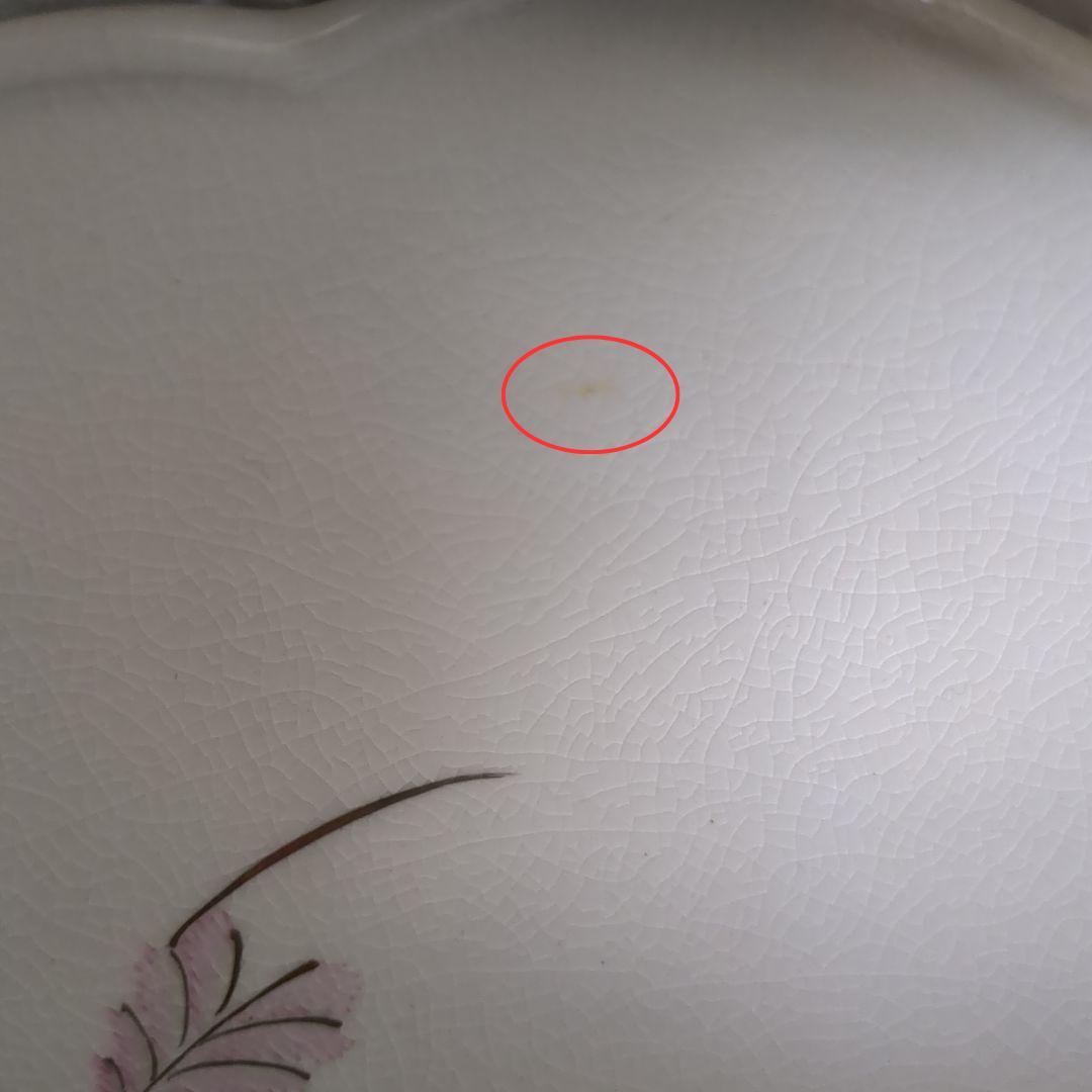 希少✨十五代 沈壽官窯 白薩摩焼 花 蝶 謹製 骨董 皿 約20cm 和食器箱付