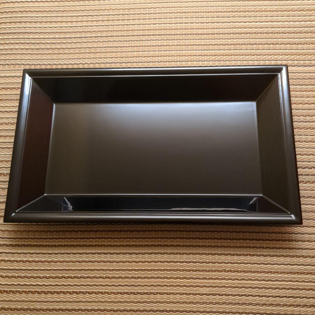 茶道具　香道具　香盆　長盆　長四方形　黒　真塗り　木製　裏千家