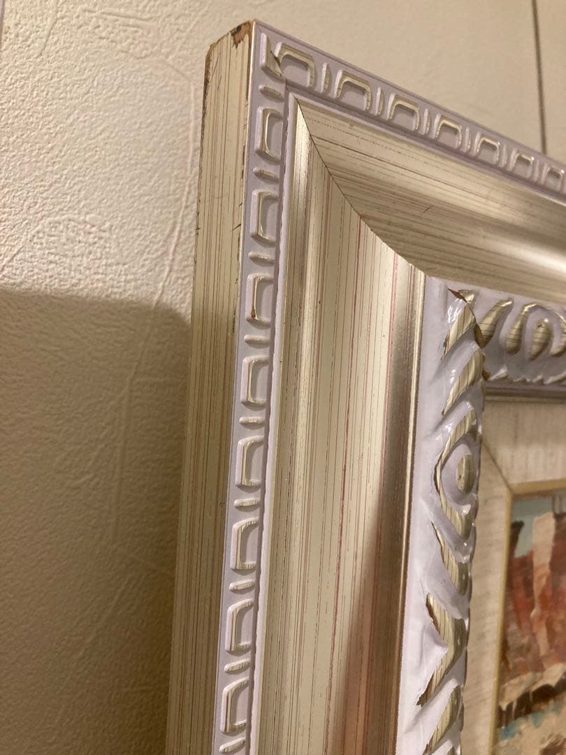 フランス　パリ　街並みの油彩画 大きなサイズ