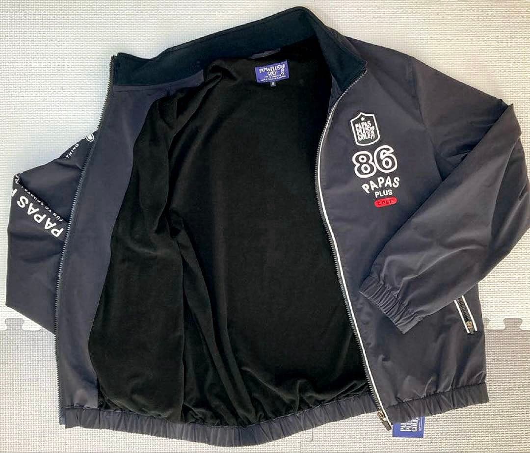 PAPAS PLUS GOLF 防寒・防風裏フリースフルジップブルゾン／Mサイズ