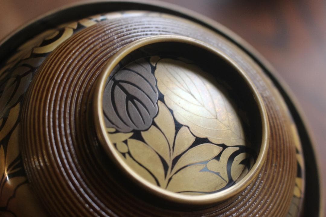 時代逸品！風情ある千筋糸目に極上桐花蒔絵の映えるお椀2点（検輪島塗懐石椀雑煮椀